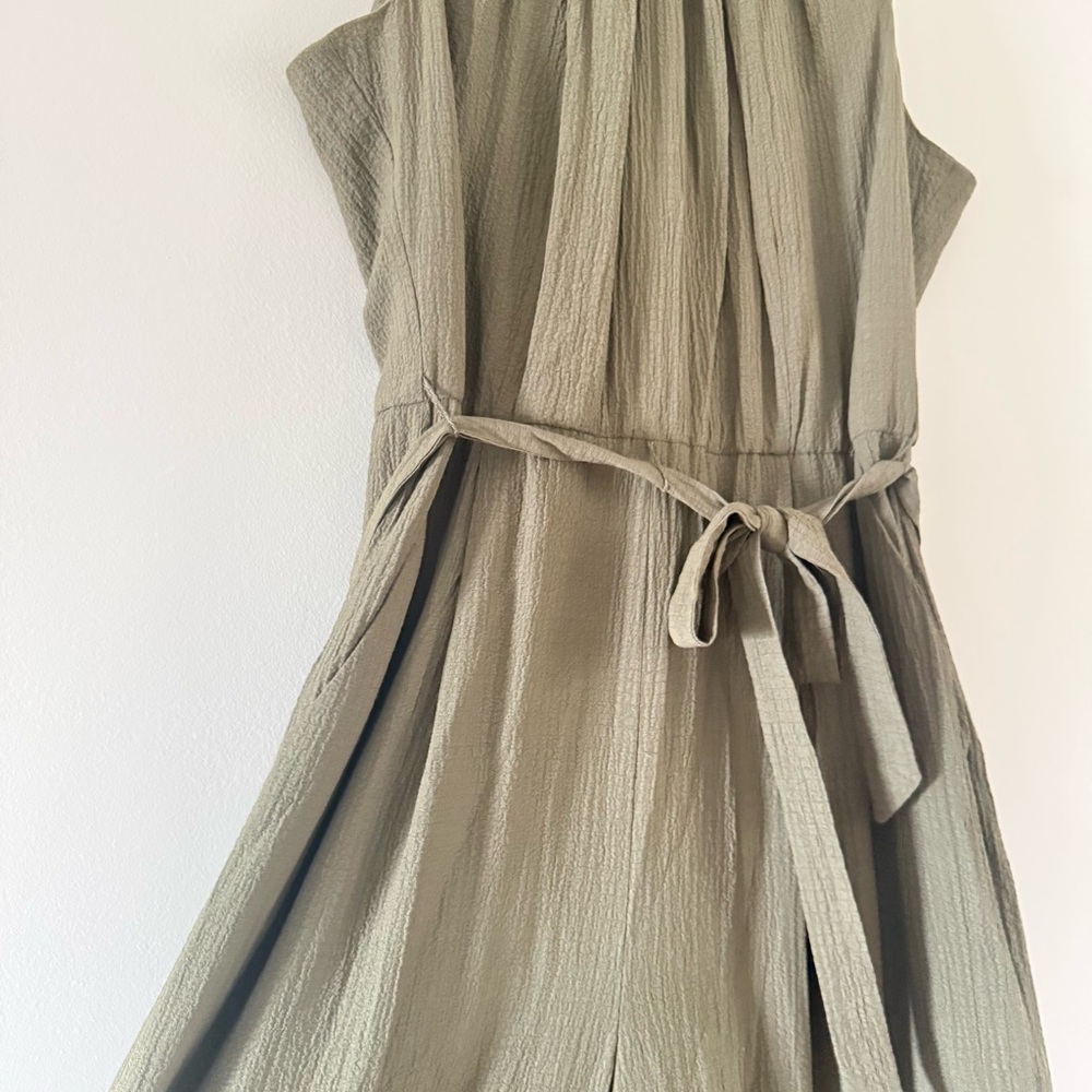 Calvin Klein | Green Sleeveless Belted Jumpsuit - Picture 5 of 9